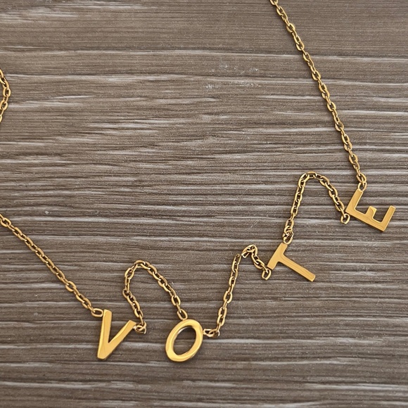 Jewelry - Gold Plated Stainless Vote Necklace